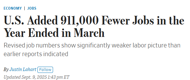 Annual Labor Market Revision Nixed 911,000 Positions from the Books
