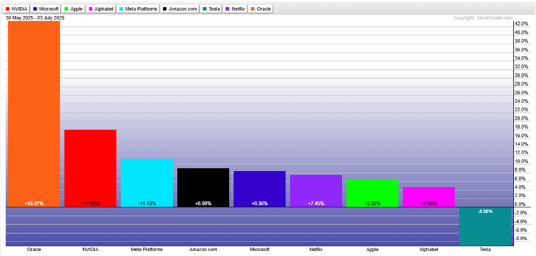 Oracle’s Renaissance Dwarfs Mag 7 Returns Since June 1