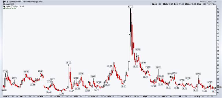 Volatility Index Dropped Further in August