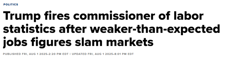 President Trump Fires BLS Chief